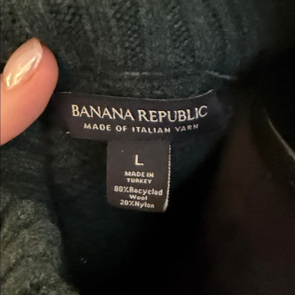 Banana Republic Men's Dark Green shawl collar Sweater